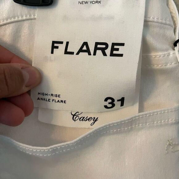 Rag & Bone Casey High Rise Flare Jean In Ecru 31 - Picture 6 of 9